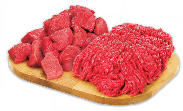 EXTRA LEAN GROUND BEEF OR BONELESS STEWING BEEF CUBES