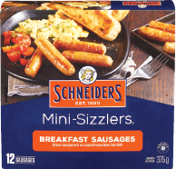 GREENFIELD BREAKFAST SAUSAGE ROUNDS OR LINKS OR SCHNEIDERS MINI-SIZZLERS