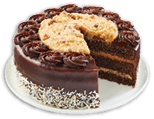 FRONT STREET BAKERY GERMAN CHOCOLATE OR CHOCOLATE PEANUT BUTTER CAKE